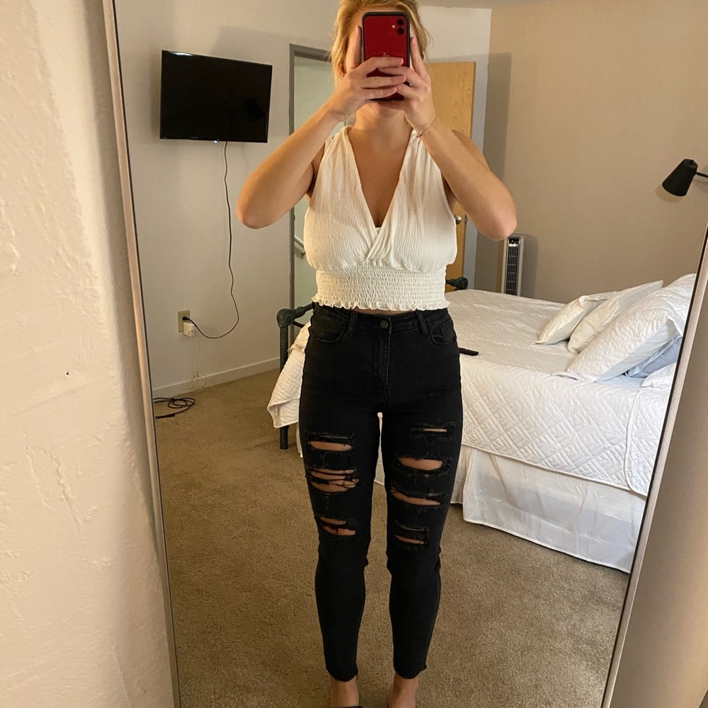 Misguided black skinny jeans size 6